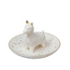 Ceramic Llama Trinket Tray - White