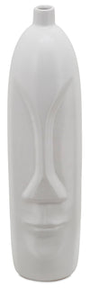 White 18\" Face Vase