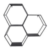Iron Metal 26\" Hexagon Wall Shelf - Black