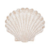 8\" Sea Scallop Shell Decor with Woven Pattern - White