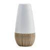 Ceramic 9\" Two-Tone Vase - Cream and White