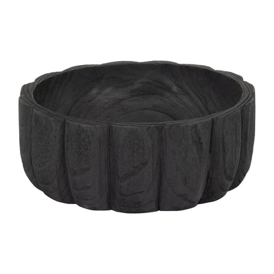 Wood 9" Scalloped Bowl - Black|Bol festonné de 9 po en bois - noir