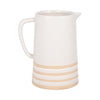 Ceramic 8\" Pitcher with Lines - Ivory