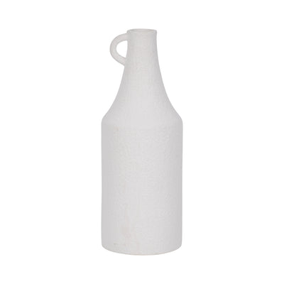 Dolomite 12" Rough Textured Bottle Vase - White|Vase en forme de bouteille de 12 po en dolomite à texture rugueuse - blanc