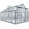 Outsunny Greenhouse Polycarbonate Garden Greenhouse with Roof Vent, Green