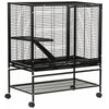 Pawhut Small Animal Cage With Wheels, 2-tier Pet Playpen For Ferrets, Chinchillas, Guinea Pigs, Kittens, With Bottom Storage Shelf, Removable Tray, Ramp, 36\" X 20\" X 42\"