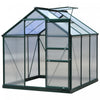 Outsunny 6.2' X 6.3' X 6.6' Clear Polycarbonate Greenhouse Large Walk-in Green House Garden Plants Grow Galvanized Base Aluminium Frame W/ Slide Door