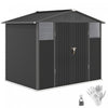 Outsunny 8' X 6' Outdoor Storage Shed, Metal Tool Shed, Dark Grey