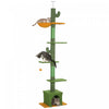 Pawhut Floor To Ceiling Cat Tree, Cat Tower With 90.5\"-108\" Adjustable Height, 5 Tier Activity Centre With Scratching Posts, Hammock, Condo, Toy Ball For Indoor Cats, Green