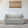 Isla 70 in. Boucle Loveseat with Rounded Barrel Arms and Accent Pillows - Cream