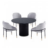 Flor and Hathaway Modern Industry Chic 5-Piece Dining Set in Gray and Black
