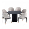 Flor and Hathaway Modern Industry Chic 7-Piece Dining Set in Wheat and Black