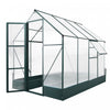 Outsunny 8.2' X 6.2' Upgraded Greenhouse With Temperature Controlled Window, Raised Garden Bed And Foundation, Walk-in Outdoor Plant Garden Green House With Aluminum Alloy Frame