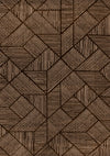 Covington Brown Taupe Striped Geometric Design Rug, 7'10\" x 10'6\" Indoor Area Rug