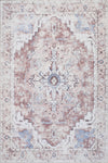 Aqua Rustic Washable Non-slip Low Pile Area Rug 8'x10'