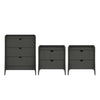 Coney Mid-Century Modern 3-Piece Dresser Set in Charcoal Gray