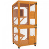 Pawhut 71\" H Large Catio Outdoor Cat Enclosure, Wooden Kitten House For Patio, Elevated Design With Wheels, Resting Box, Water-resistant, Multi Platforms, For 1-3 Cats, Orange