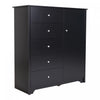 Vito Door Chest With 5 Drawers - Pure Black