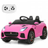 Costway 12v Jaguar F-type Svr Licensed Kids Ride On Car W/ Mp3 & Lights Pink