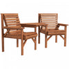 Outsunny 3pcs Outdoor Bench Set For Garden, Backyard, Balcony, Tan Brown