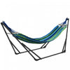 Outsunny Foldable Hammock Stand W/ Hammock, 2-in-1 Portable Hammock, Blue