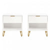 Dumbo Modern 20\" Fluted Nightstand in White (1-Drawer) - Set of 2