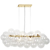 Dainolite Comet 10 Light Horizontal Pendant Aged Brass Clear Glass Lamp
