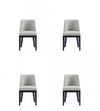 Gansevoort Modern Wood Vegan Leather Dining Chair in Stone Gray - Set of 4
