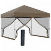 Outsunny 10' X 10' Pop-up Canopy Tent Outdoor Party Tent With Mesh Walls