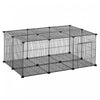 Pawhut Pet Playpen Small Animal Cage 22 Panels, Portable Metal Wire Fence With Door For Bunny Guinea Pig Chinchilla Hedgehog, Each Panel Size 13.8\" X 17.7\"