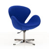 Manhattan Comfort Raspberry Polished Chrome Wool Blend Adjustable Swivel Chair - Blue