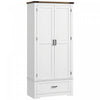 HOMCOM 69\" Tall Kitchen Storage Cabinet with Adjustable Shelves, White