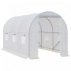 Outsunny 11.5x6.6x6.6ft Walk-in Tunnel Greenhouse Portable Garden Plant Growing Warm House With Door And Ventilation Window White