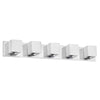 Dainolite Verona 5 Light Vanity Light Polished Chrome Finish White Glass Shade Lamp