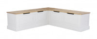 Tobin Backless Corner Nook Dining Bench - Natural and White