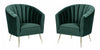 Rosemont Mid-Century Modern Velvet Accent Armchair in Green - Set of 2