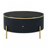 Nelson 31.5\" Modern Round Coffee Table With 2 Storage Drawers, Black