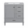 Katherine 30\" Solid Wood Bathroom Vanity With Sink Combo - Grey