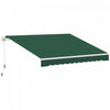 Outsunny 12' X 8' Retractable Awning Patio Awnings Sun Shade Shelter With Manual Crank Handle, Uv & Water-resistant Fabric And Aluminum Frame For Deck Balcony Yard, Green