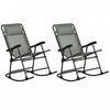 Outsunny 2pc Patio Foldable Rocking Chair Set Grey