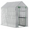 Outsunny 73\" X 47\" X 75\" Walk-in Greenhouse Outdoor Portable Plant Flower Growth Warm House Garden Tunnel Shed With Roll-up Door And 4 Shelves, White