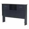 Ulysses Bookcase Headboard With Storage And Sliding Doors - Blueberry