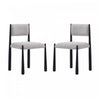 Lennor Mid-Century Modern Boucle Metal Side Chair in Champagne - Set of 2