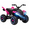 Qaba 12V Kids ATV, Electric Ride On Quad with Dual Motors, Rear Suspension, 2.2 MPH Max, Light-Up Wheels, Music, Horn, USB, MP3, Headlights for Boys Girls 3-6 Years, Red