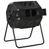 Outsunny 43 Gallon (160l) Tumbling Compost Bin Outdoor Dual Chamber 360° Rotating Composter With Sliding Doors, Solid Steel Frame And Gloves, Black