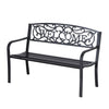 Outsunny 50\" 2-seater Garden Bench, Patio Decorative Chair, Black
