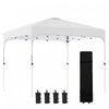 Outsunny 10' X 10' Pop Up Canopy Tent With Sand Bags, Upf 50+ Instant Sun Shelter, Tents For Parties, Height Adjustable, With Wheeled Carry Bag, For Outdoor, Garden, Patio, White