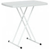 Outsunny Portable Patio Side Table, Adjustable Outdoor Side Table, White