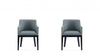 Gansevoort Modern Wood Vegan Leather Armchair in Pewter - Set of 2