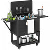 Outsunny Patio Cooler Cart 104 Quart Rolling Ice Chest with Shelves, Black
